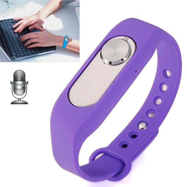 Wearable Wristband 4GB Digital Voice Recorder Wrist Watch, One Button Long Time Recording (Purple)