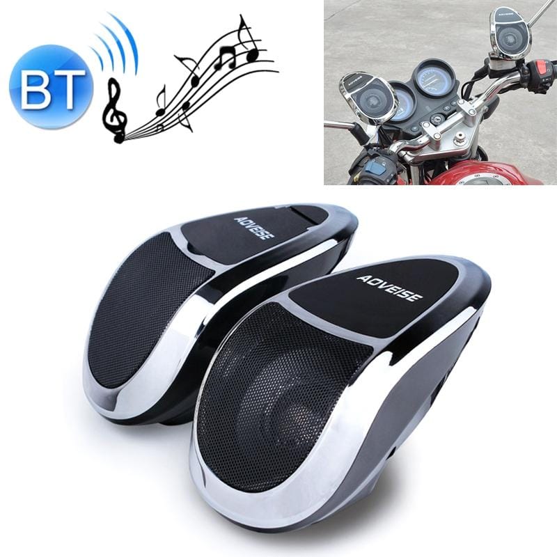AOVEISE MT493 12V Multi-functional Waterproof Motorcycle Bluetooth Modified Audio Amplifier with Lamp, Support FM & Wired Control (Silver)
