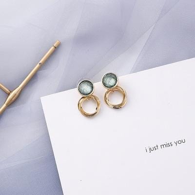 Summer Blue Geometric Acrylic Hollow Drop Earrings for Women Party Beach Jewelry (10825 )