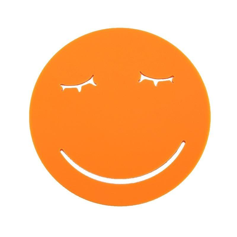 3 PCS Smile Face Expression Shape Food Grade Silicone Placemat Household Insulation Pad Cartoon Expression Non-Slip Table Mat Microwave Heating Pad (Yellow)