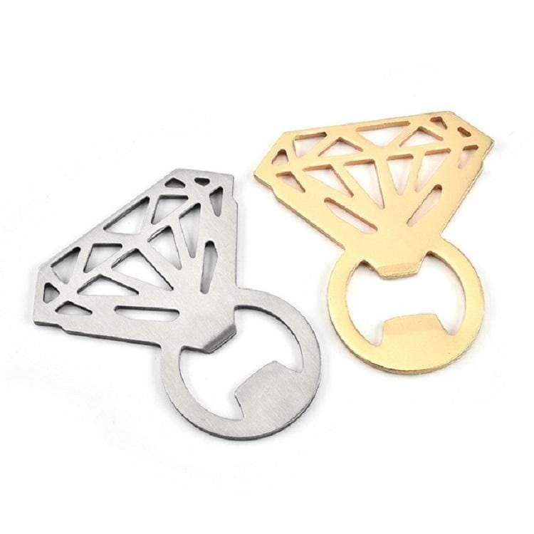 2 PCS Home Kitchen Creative Gadget Stainless Steel Diamond Beer Bottle Opener, Color:Gold-plated