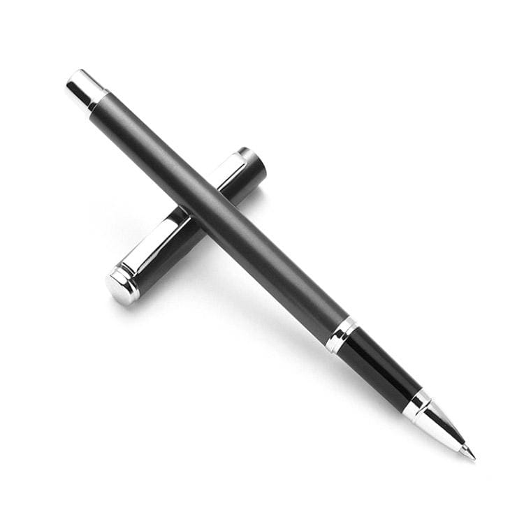 3 PCS Deli S82 Metal Business Gel Pen Male And Female Student Office Carbon Pen (Metallic Gray)