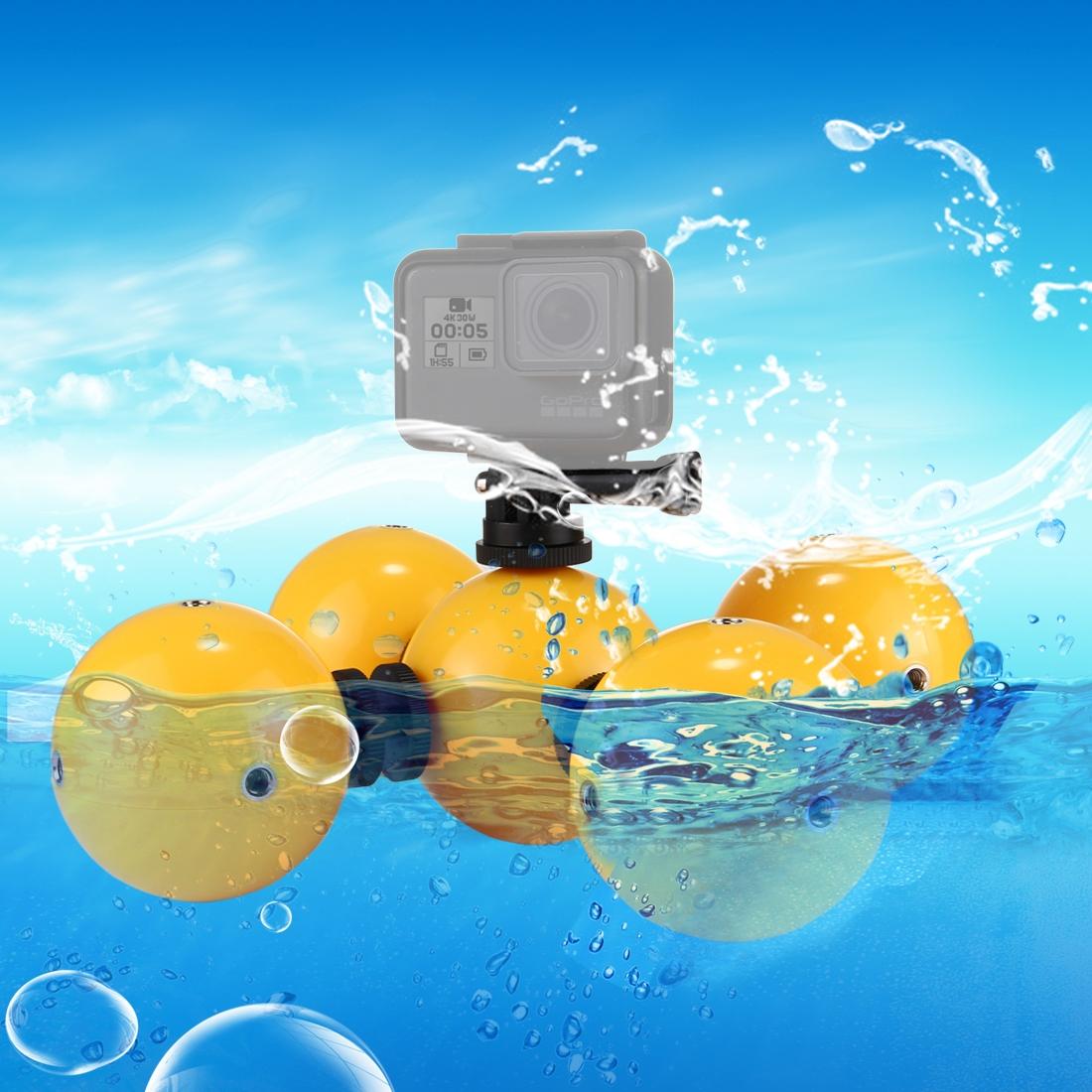 5 PCS PULUZ Diving Floaty Bobber Ball with Safety Wrist Strap & 4 x Connection Mount & Tripod Adapter & Long Screw & Wrench for GoPro HERO6 /5 /5 Session /4 Session /4 /3+ /3 /2 /1, Xiaoyi and Other Action Cameras