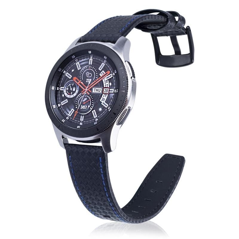 22mm For Huawei Watch GT2e GT2 46mm Carbon fiber leather strap (Blue)