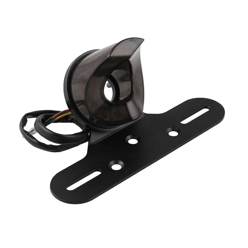 MB-LPF001-BK Motorcycle Modified Universal Retro Heart-shaped LED Tail Light with License Plate Frame Function