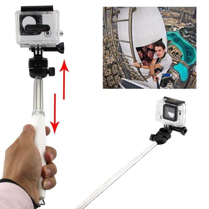 Fashion 7 Sections Telescopic Shaft Self-timer Monopods for GoPro Camera / Digital Camera / Phone, Full Length Max: 110cm (White)