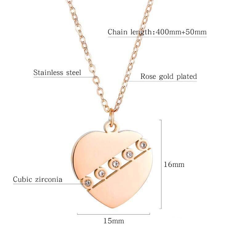 OPK 1678 Love Hollow Diamond Pendant Clavicle Chain Lady Personality Necklace
