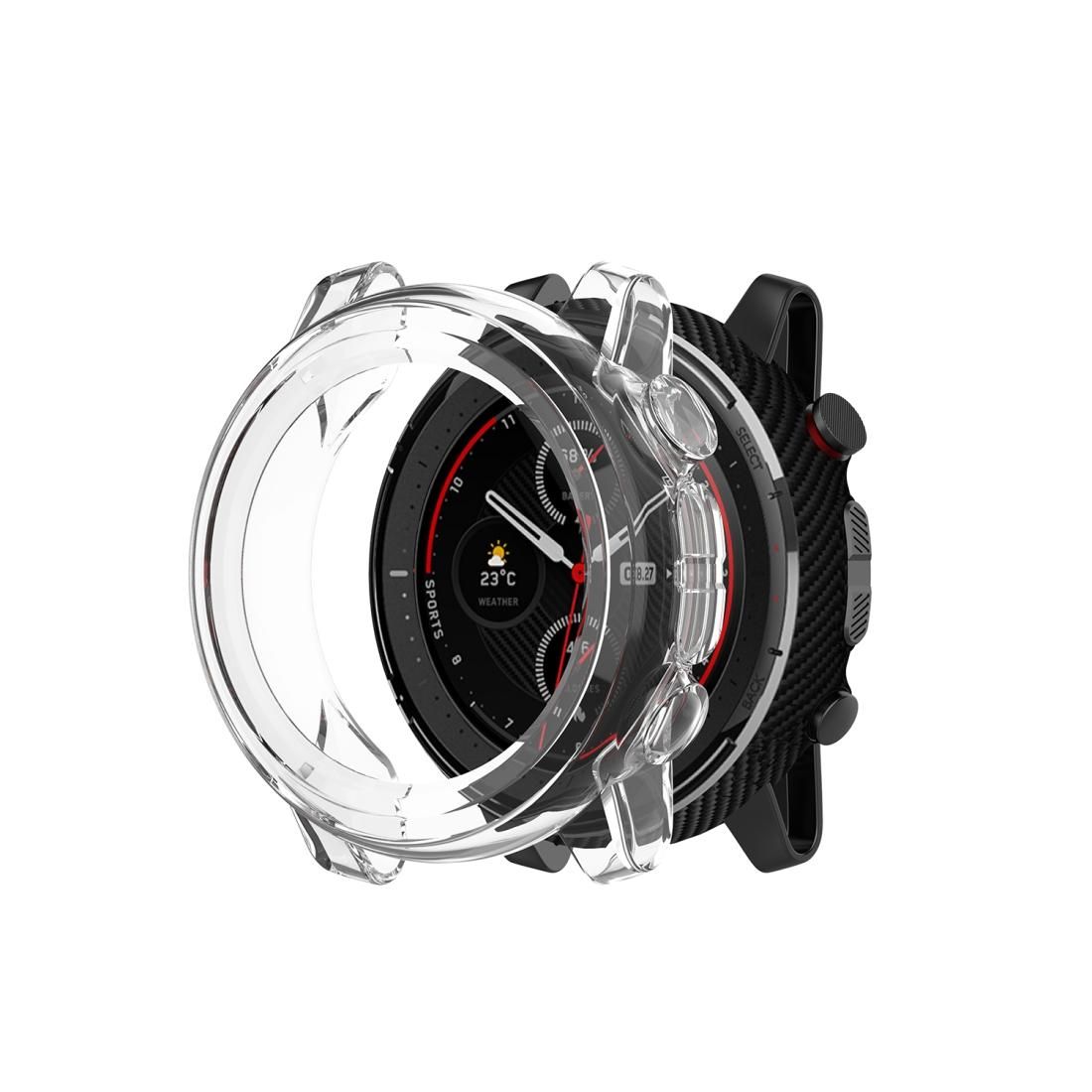 For Amazfit 3 Transparent TPU Silicone Watch Case (Transparent Black)