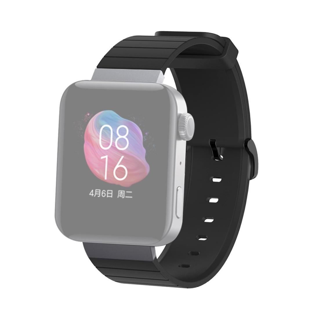 For Xiaomi Smart Watch Silicone Watchband Replacement Wrist Strap (Black)