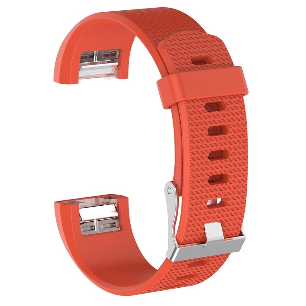 For Fitbit Charge 2 Common Texture Silicone Replacement Wrist Strap Watchband with Buckle, Size:S (Red)