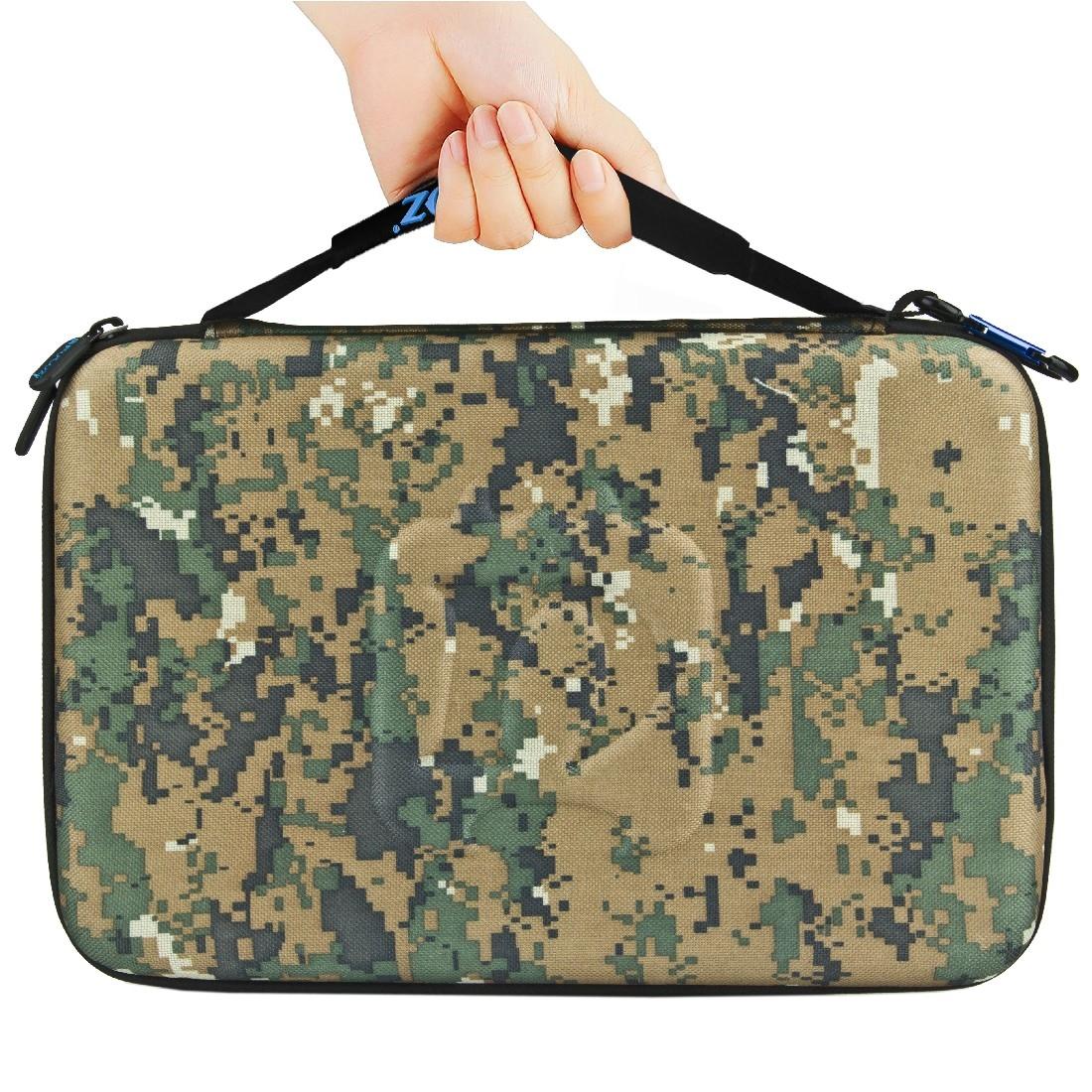 PULUZ Camouflage Pattern Waterproof Carrying and Travel Case for GoPro HERO9 Black / HERO8 Black / HERO7 /6 /5 /5 Session /4 Session /4 /3+ /3 /2 /1,  Puluz U6000 and other Sport Cameras Accessories, Large Size: 32cm x 22cm x 7cm