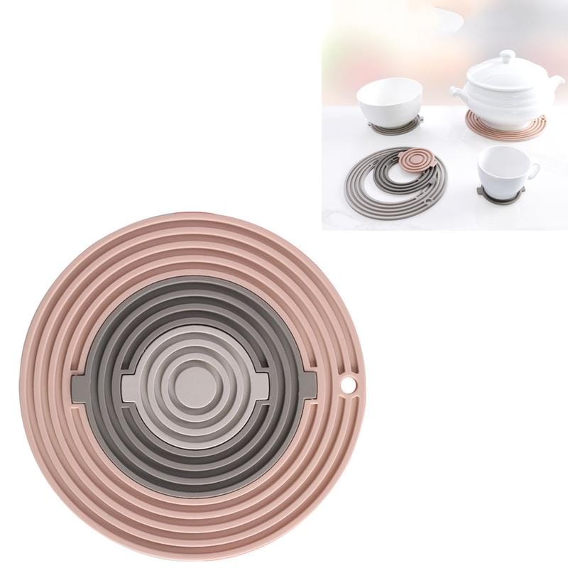 3 in 1 Round Silicone Heat Insulation Pad High Temperature Resistant Multifunctional Tableware Pad Combination Pot Pad Coaster (F3)