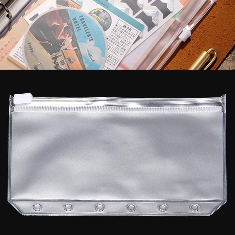 3 PCS Bill Bag Business Card Pull-edge Loose-leaf Pocket Insert PVC Zipper Storage Bag A6 M