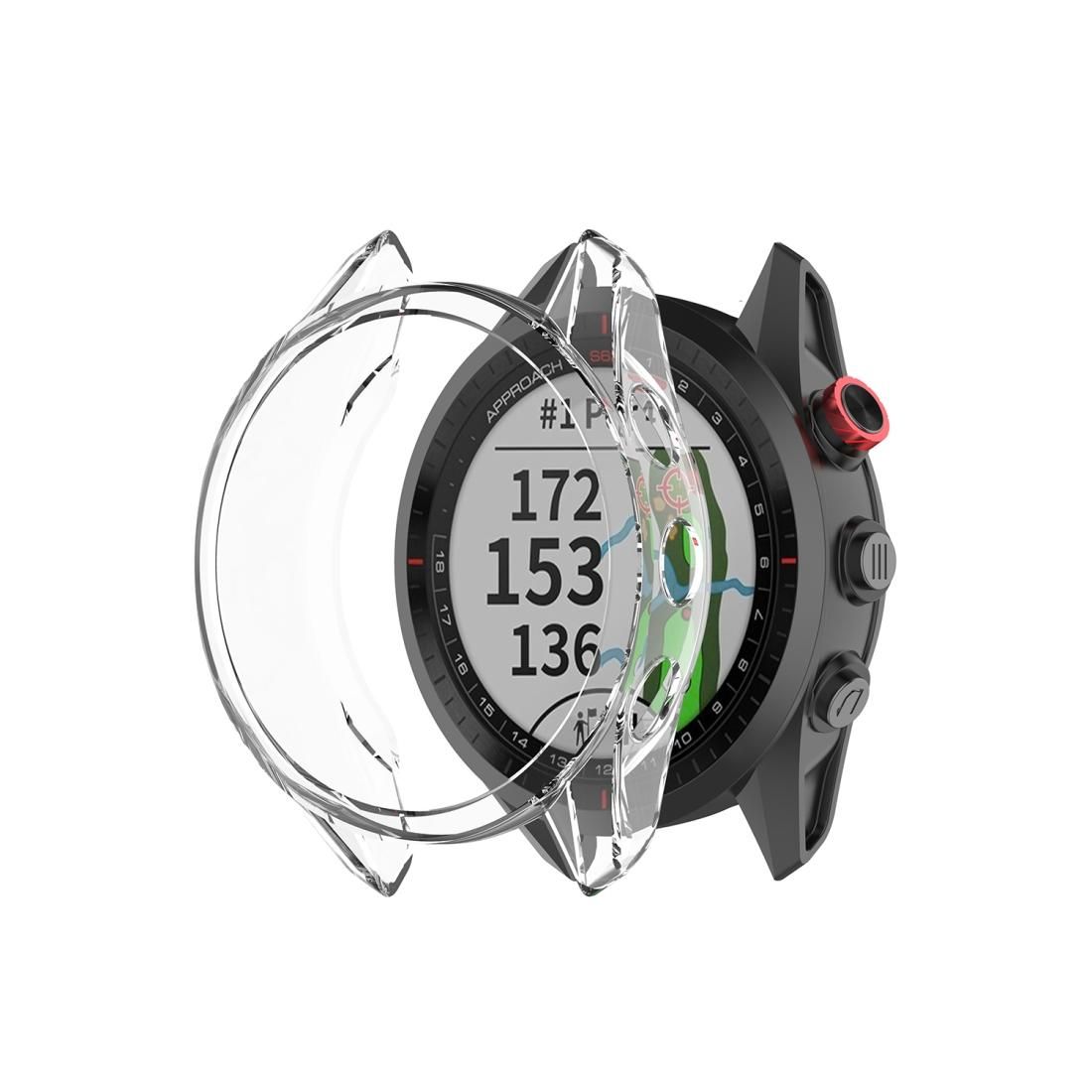 For Garmin Approach S62 Transparent TPU Silicone Watch Case (Transparent White)
