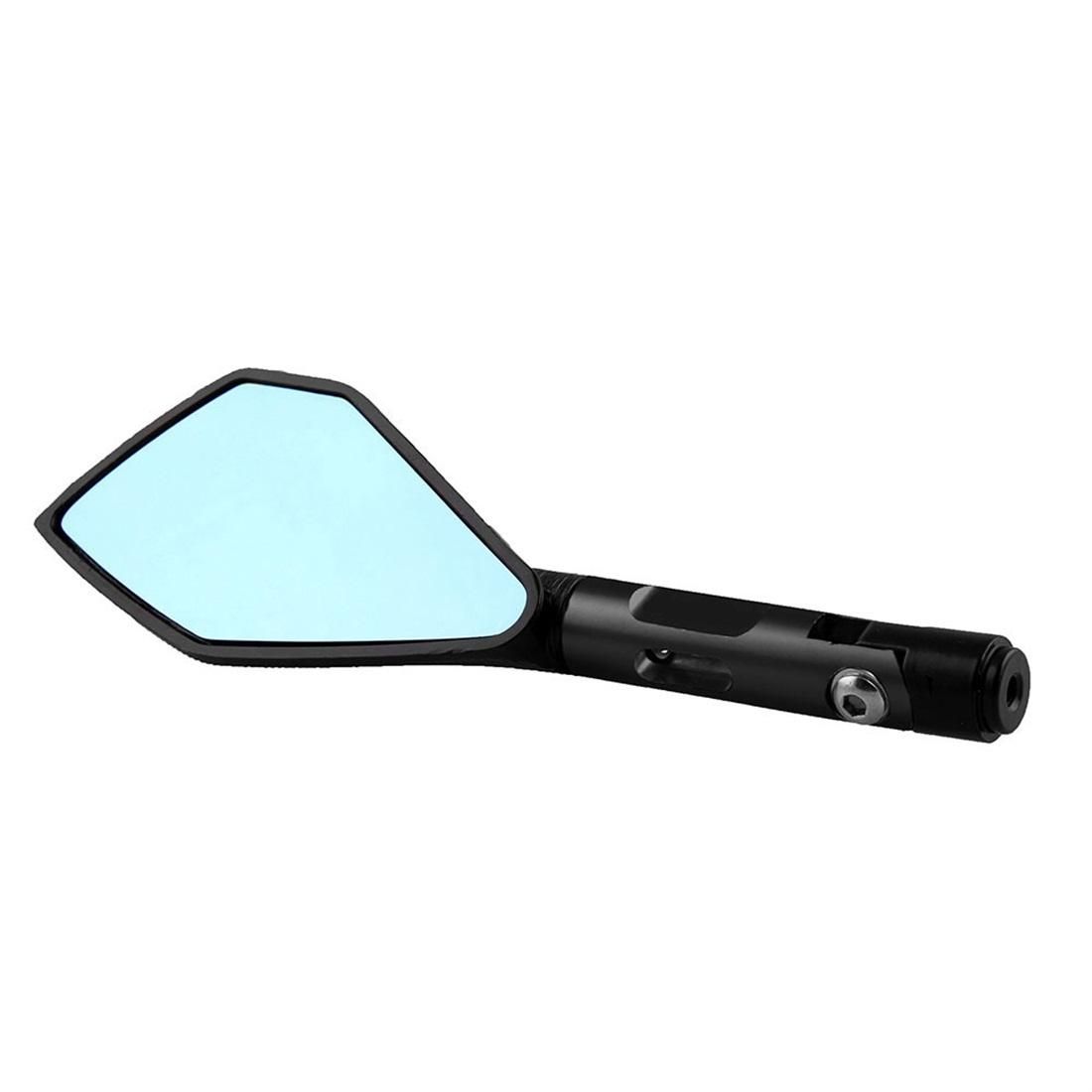 Modified Motorcycle Aluminium Alloy Rhombus Reflective Light Side Rearview Mirror (White)