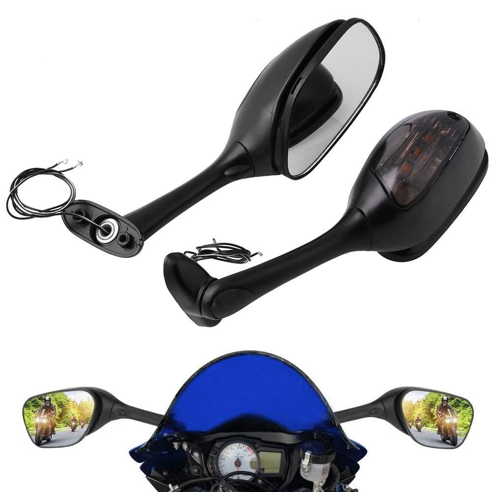 Motorcycle Modified Rear View Mirror Set with Light for 2005-2008 GSXR1000 K5 K6 K7 K8 K9