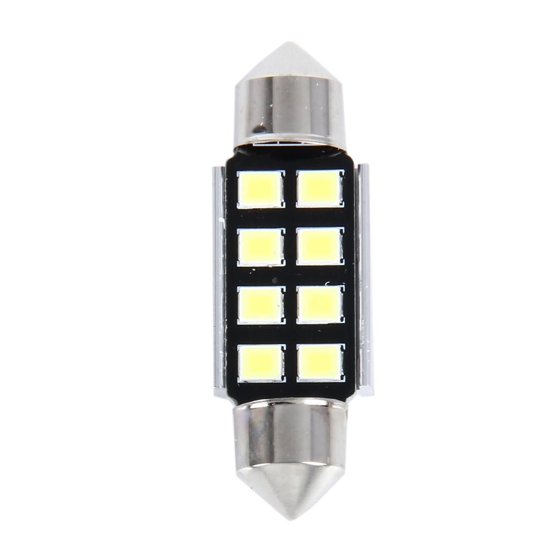 2 PCS 3W 200 LM 6000K 36MM 8 SMD-2835 LEDs Bicuspid Port Decoding Car Dome Lamp LED Reading Light, DC 12V (White Light)