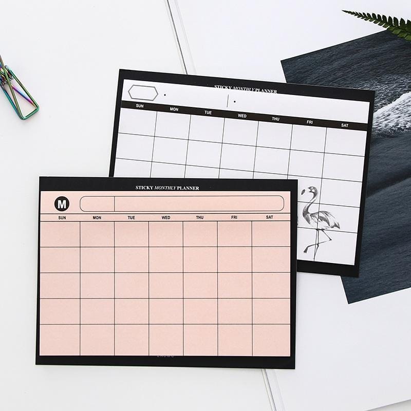 10 PCS 30 Sheets Weekly Planner Sticky Notes Cute Stationery Office Paper Memo Pad (Orange)