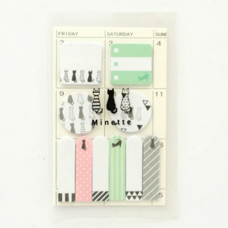 2 PCS Creative Cute Cartoon Week Plan N Times Post Sticky Note Pocket Account Accessories Free Stickers (White)