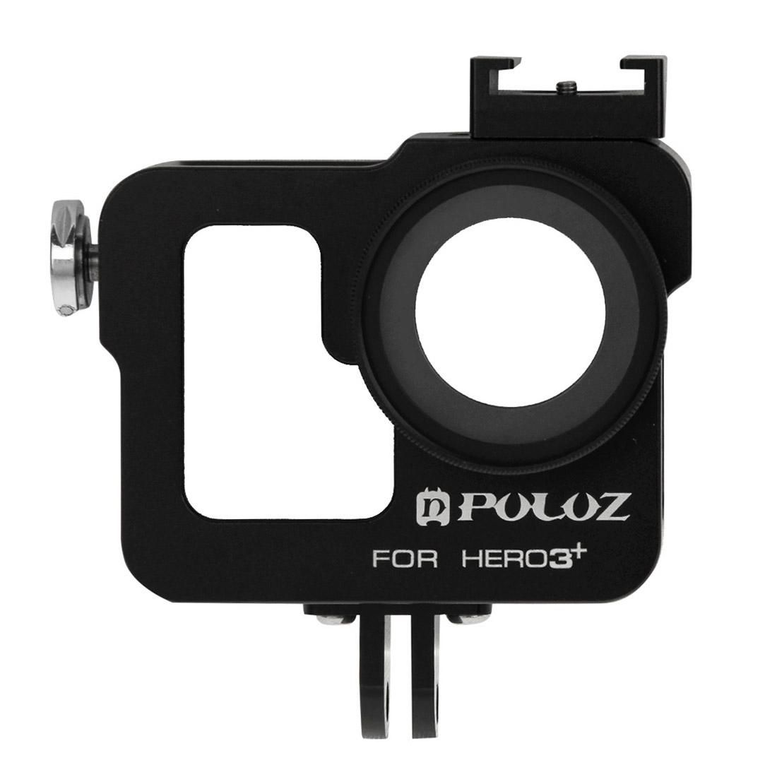 PULUZ Housing Shell CNC Aluminum Alloy Protective Cage with 37mm UV Lens Filter & Lens Cap for GoPro HERO3+ /3 (Red)