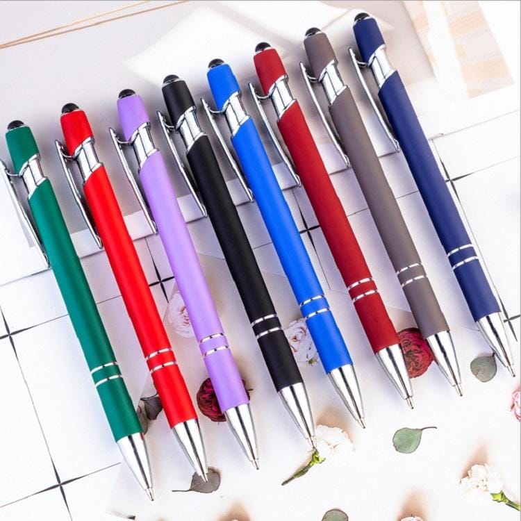 Creative Push Metal Multi-function Touch Handwriting Touch Screen Ballpoint Pen, Written:Bullet type 1.0 (Black)