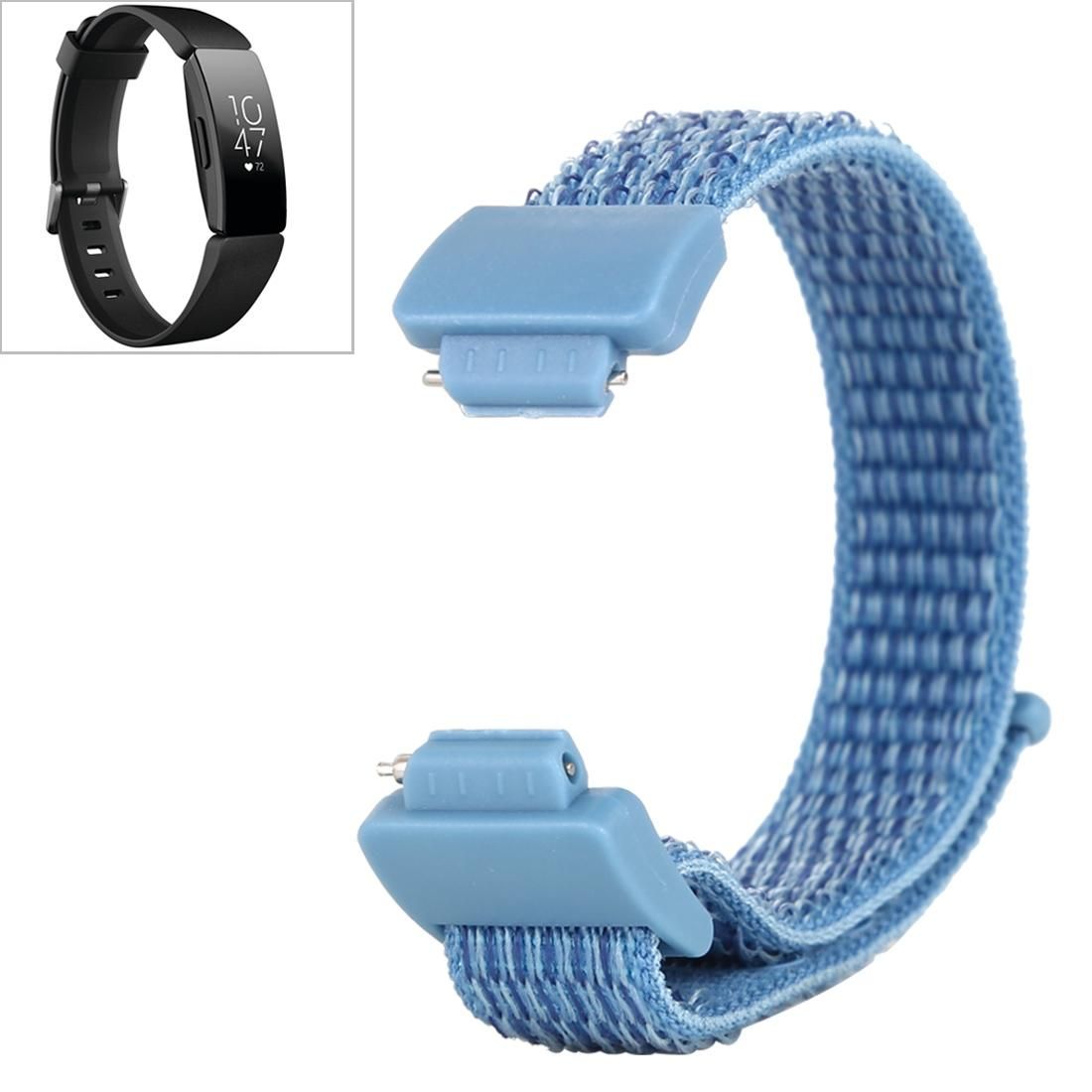 For Fitbit Inspire/ Inspire HR Nylon Watchband with Hook and Loop Fastener (Blue)