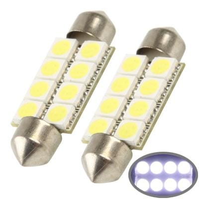 39mm White 8 LED 5050 SMD Car Signal Light Bulb