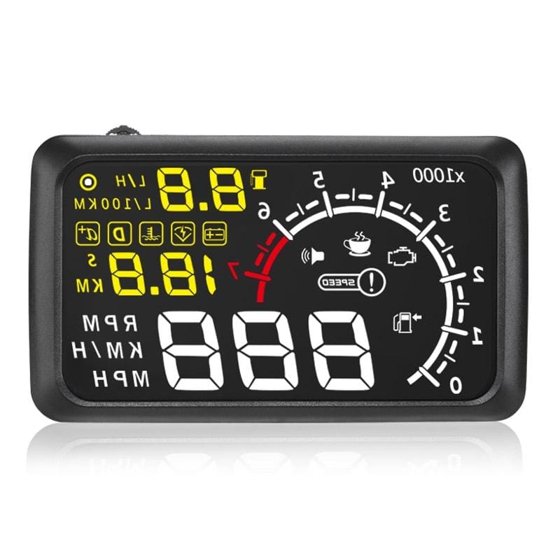 X3 Bluetooth 5.5 inch Car OBDII / EUOBD HUD Vehicle-mounted Head Up Display Security System, Support Speed & Fuel Consumption, Overspeed Alarm, Water Temperature, etc (Black)