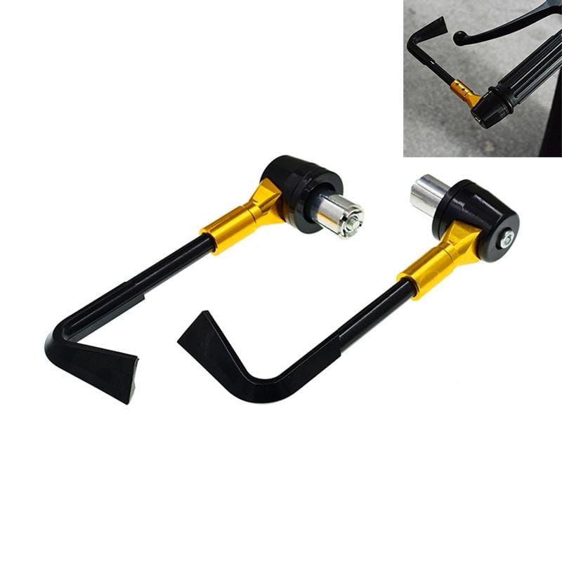 2 PCS Universal 22mm Shockproof Protection Rod CNC Horn Shape Handbrake Motorcycle Modification Accessories (Gold)
