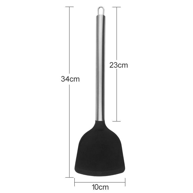 kn605 Stainless Steel Handle Silicone Slice High Temperature Resistance Cooking Slice (Red)