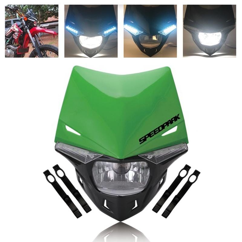 Speedpark Cross-country Motorcycle LED Headlight Headlamp Assembly for (Green)