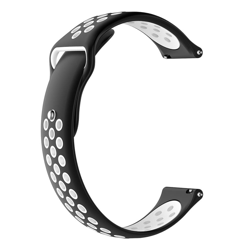 For Garmin Fenix Chronos Two-colors Replacement Wrist Strap Watchband (Black White)