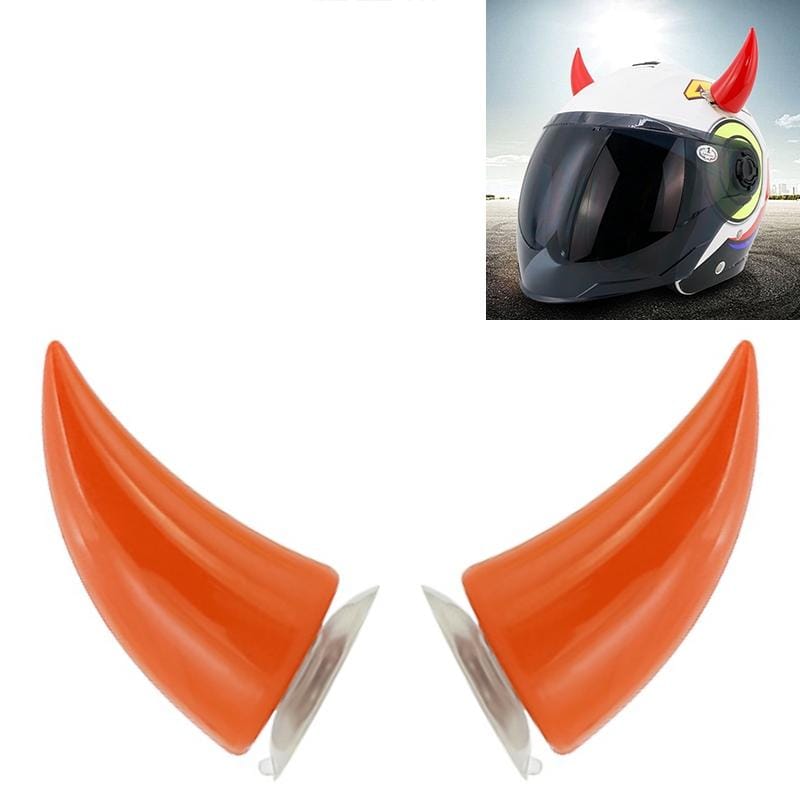 2 PCS Motorcycle Helmet Devil Decoration Motorbike Helmet Suction Cups Horns Decoration Headwear Sucker (Orange)