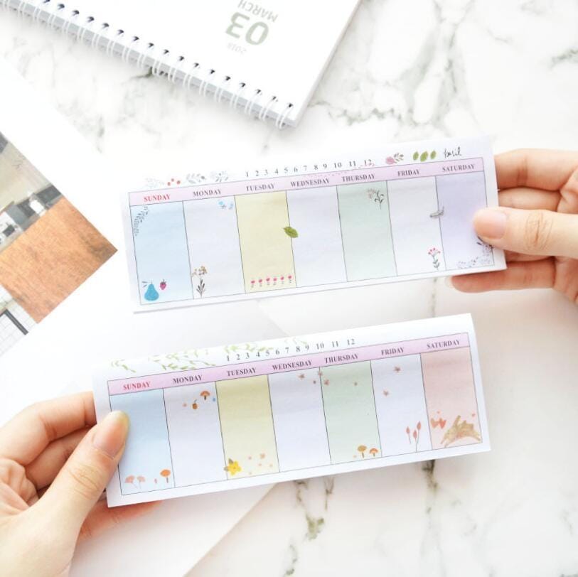 3 PCS Stationery Memo Paper Cartoon Animal Illustration Tear-off N-time Schedule Notepad Memo Pad (Vegetable)