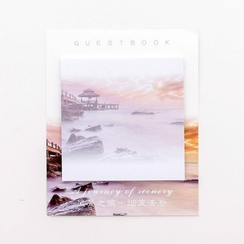 15 PCS Scenery Tour Memo Pad Paper Post Notes Sticky Notes Notepad Stationery ( Sunset afterglow)
