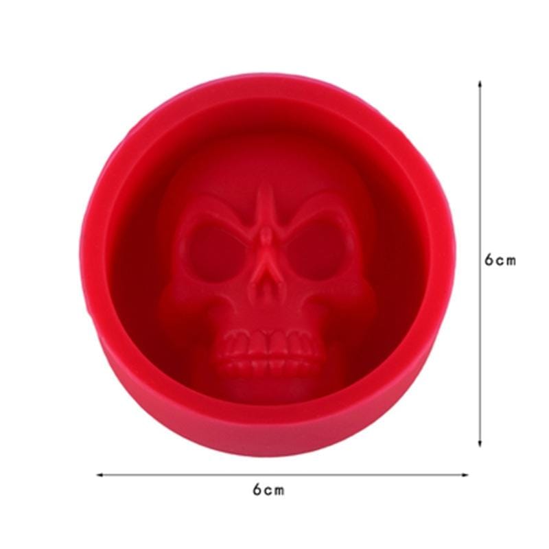 Kitchen Ice Box Food Grade Silicone Skull Ice Lattice Creative Whiskey Ice Ball Ice Mould (Blue)