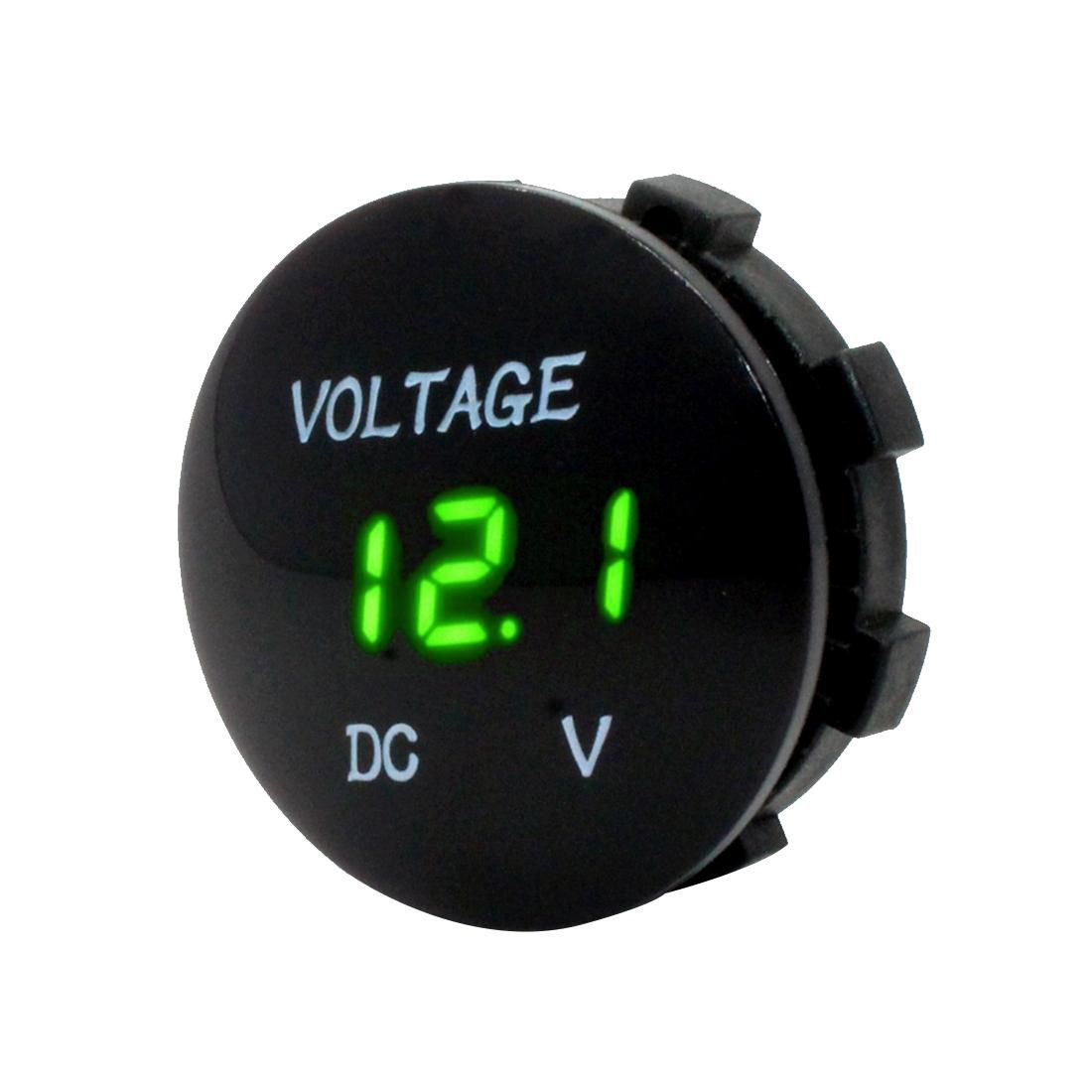 Universal Digital Display Waterproof LED Voltage Meter for DC 12V-24V Car Motorcycle Truck (Green)