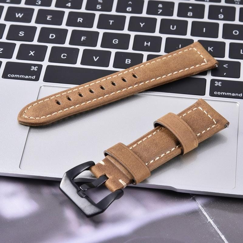 Frosted leather large black buckle For  Huawei Watch GT / Watch 2 Pro Watch strap (Black)