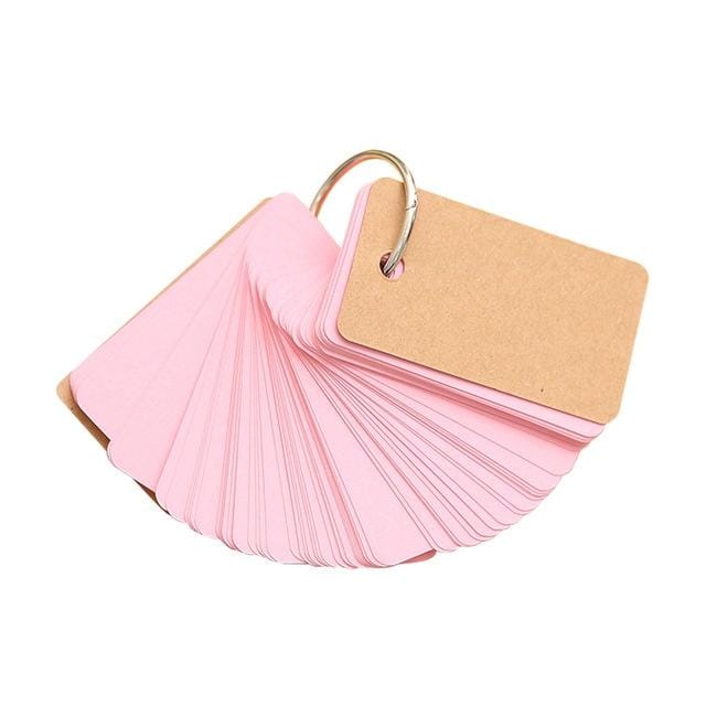 Notepad Reciting Note Book Writing Portable School Supply Loose-Leaf Mini Stationery Vocabulary Book (Pink)