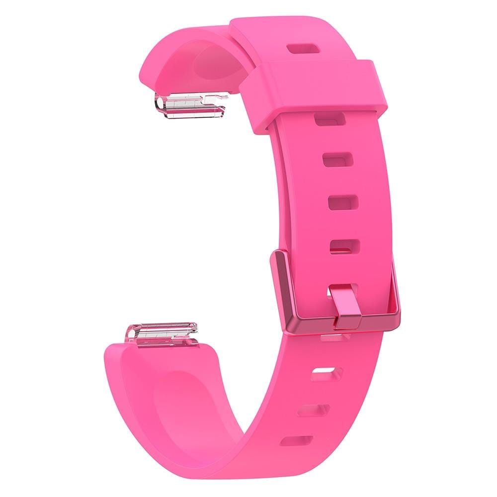 For Fitbit Inspire / Inspire HR Glossy Surface Silicone Replacement Wrist Strap Watchband, Size:S (Pink)