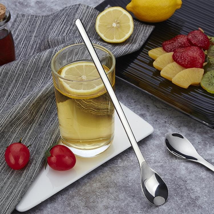 2 PCS Stainless Steel Long-Handled Coffee Stirring Spoon Ice Cream Spoon