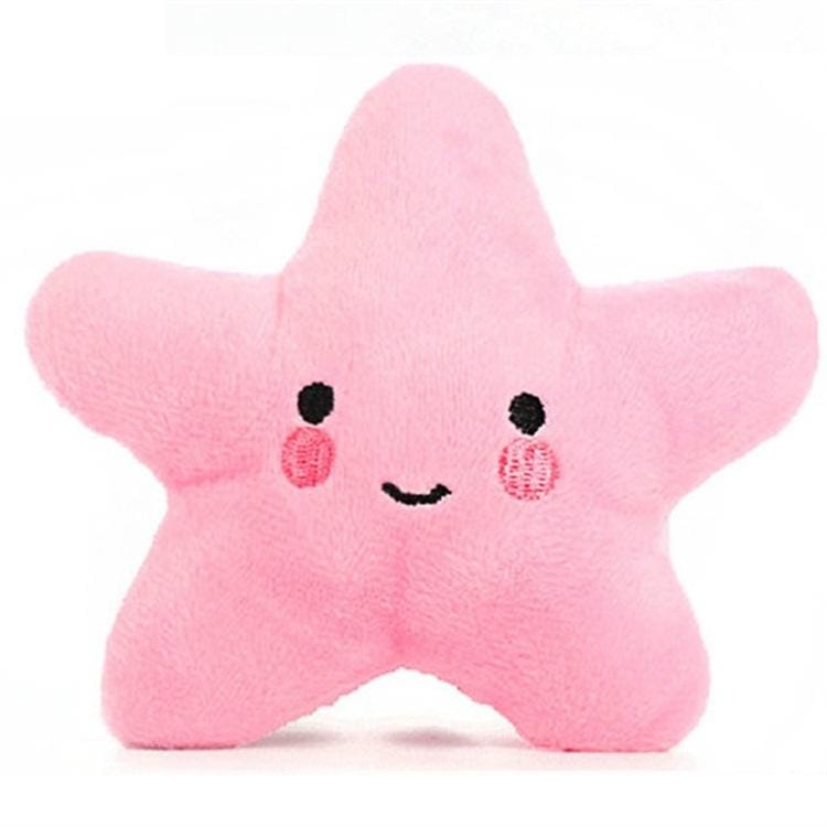 3 PCS Stuffed Toy Plush Sound Fruits Vegetables Pets Toy, Color: Pink Star