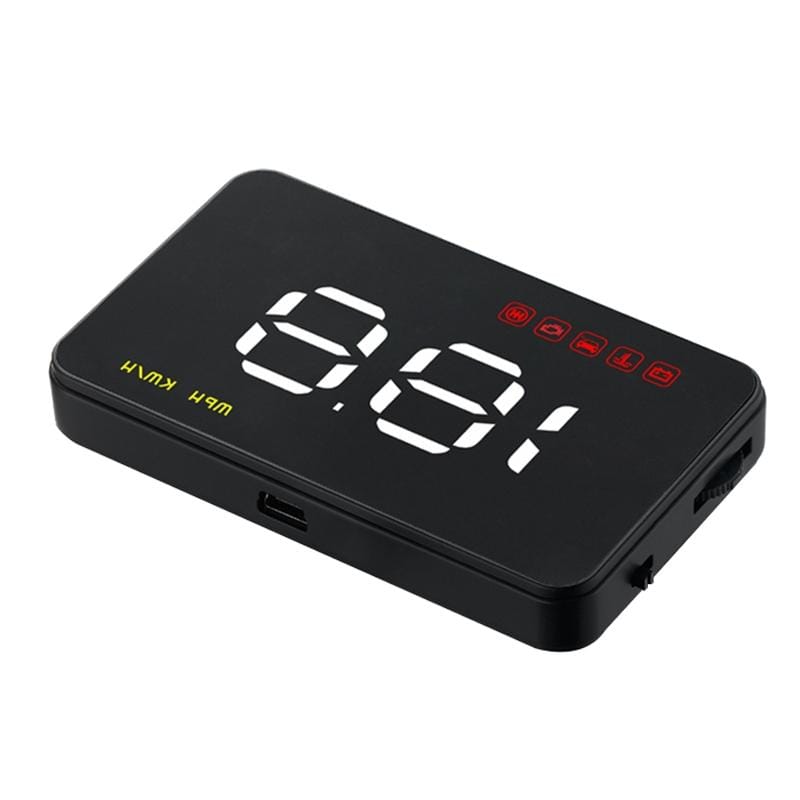 A1000 HUD 3.5 inch OBD II Car Head Up Display, Speed & Over Speed Alarm, Water Temperature & High Water Temperature Alarm, Voltage & Low Voltage Alarm, Fatigue Driving, Engine Failure, Shift Reminder (Black)