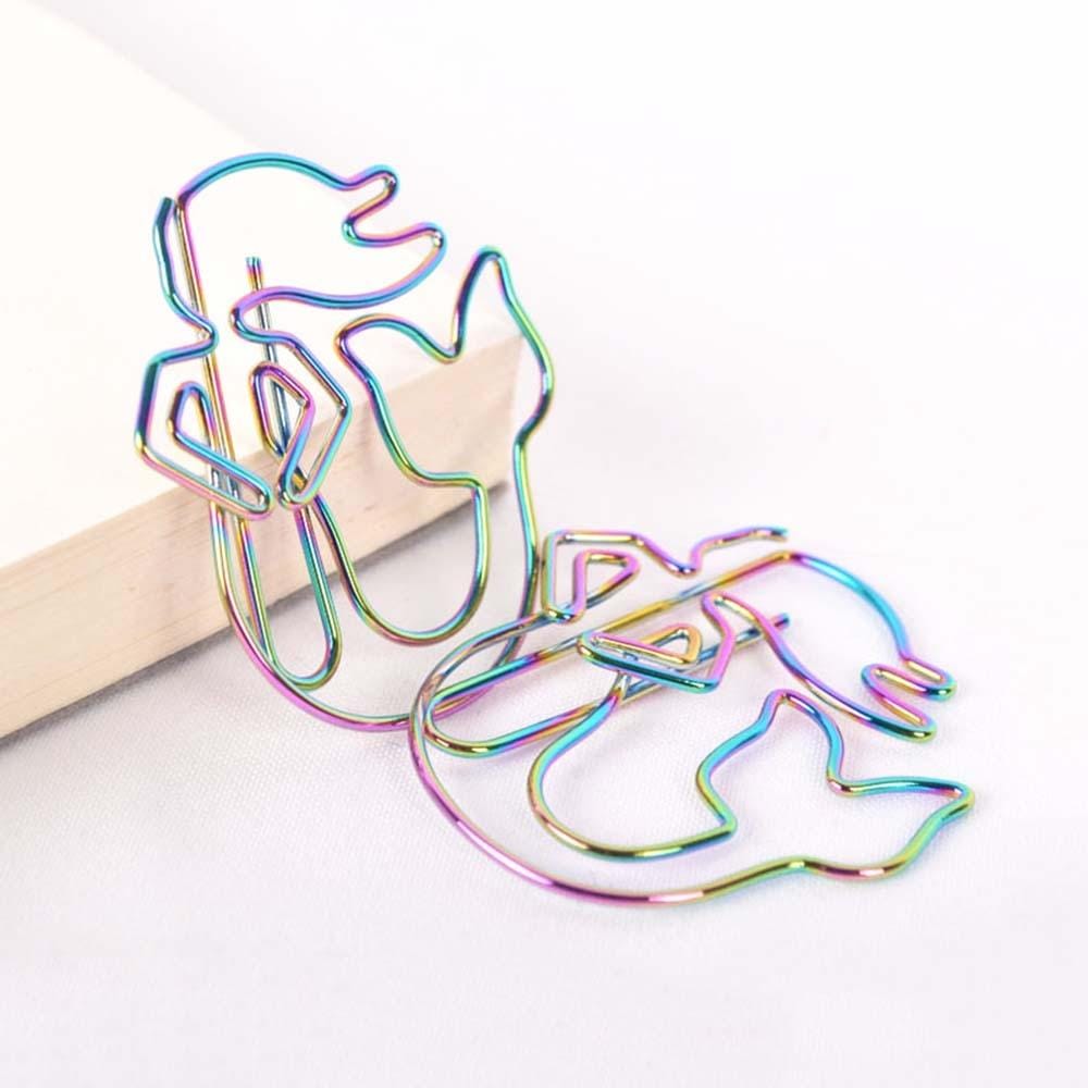 4 PCS Creative Paper Clip Colorful Mermaid Styling  Paper Clip