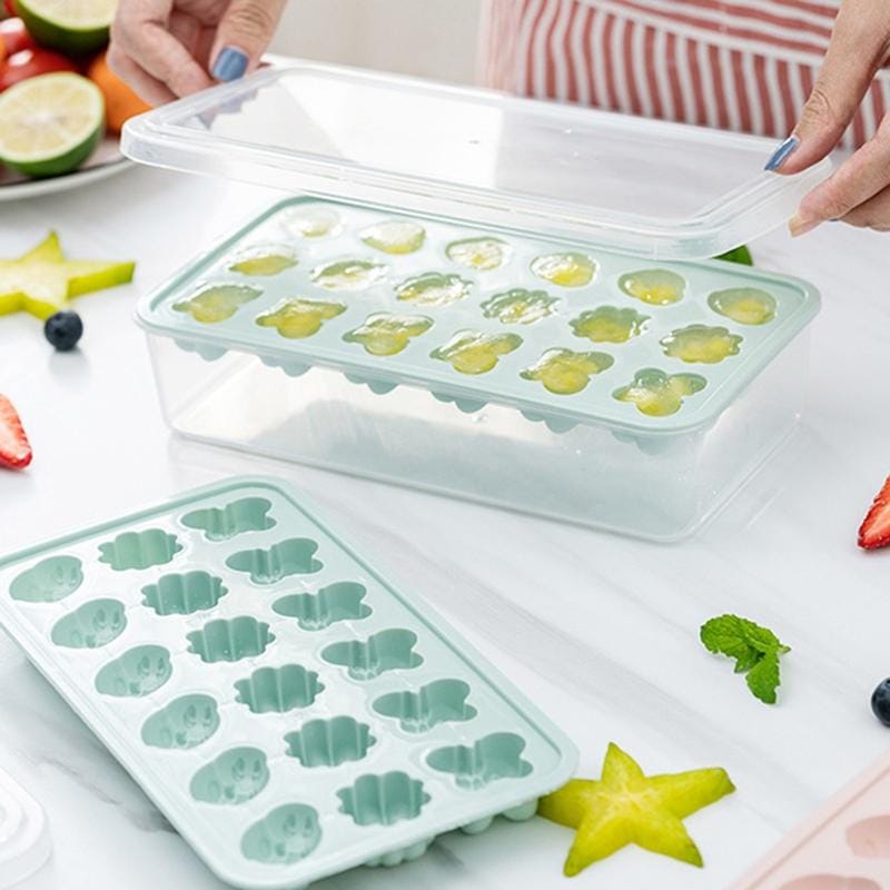Ice Cube Mold Home-made DIY Cartoon Ice Grid Ice Making Artifact (Blue)