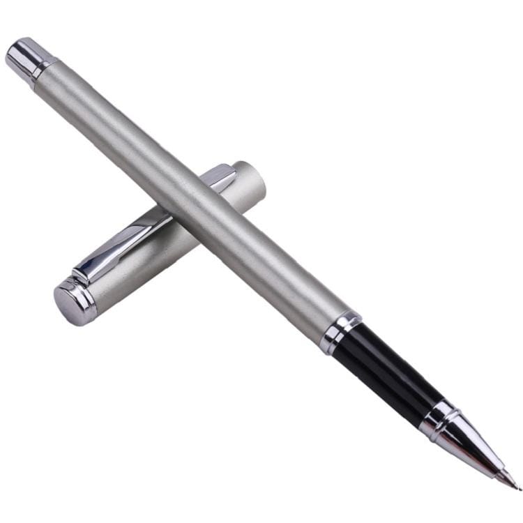 3 PCS Deli S82 Metal Business Gel Pen Male And Female Student Office Carbon Pen (Metallic Silver)