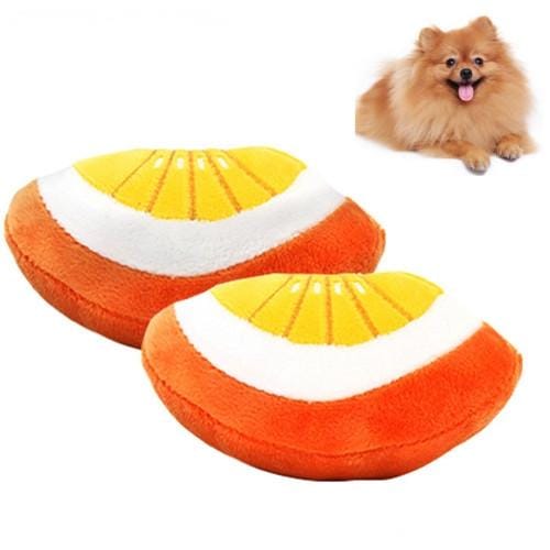 3 PCS Stuffed Toy Plush Sound Fruits Vegetables Pets Toy, Color: Navel Orange
