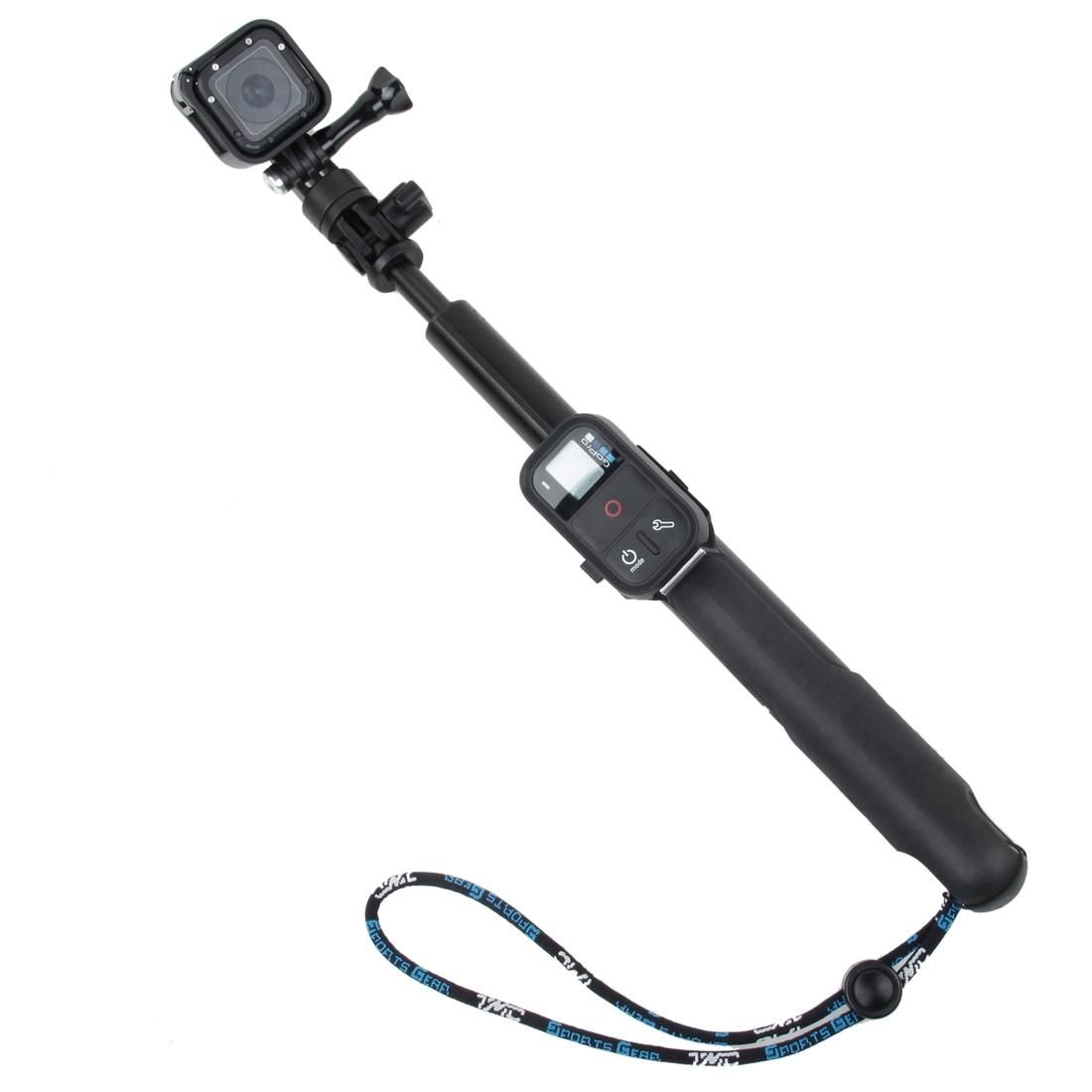 TMC 19-39 inch Smart Pole Extendable Handheld Selfie Monopod with Lanyard for GoPro HERO4 Session /4 /3+ /3 /2 /1, Xiaoyi Camera (Blue)