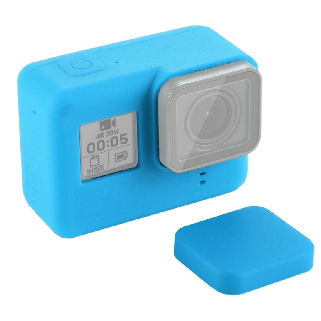 Silicone Protective Case with Lens Cover for GoPro HERO7 Black /7 White / 7 Silver /6 /5 (Blue)