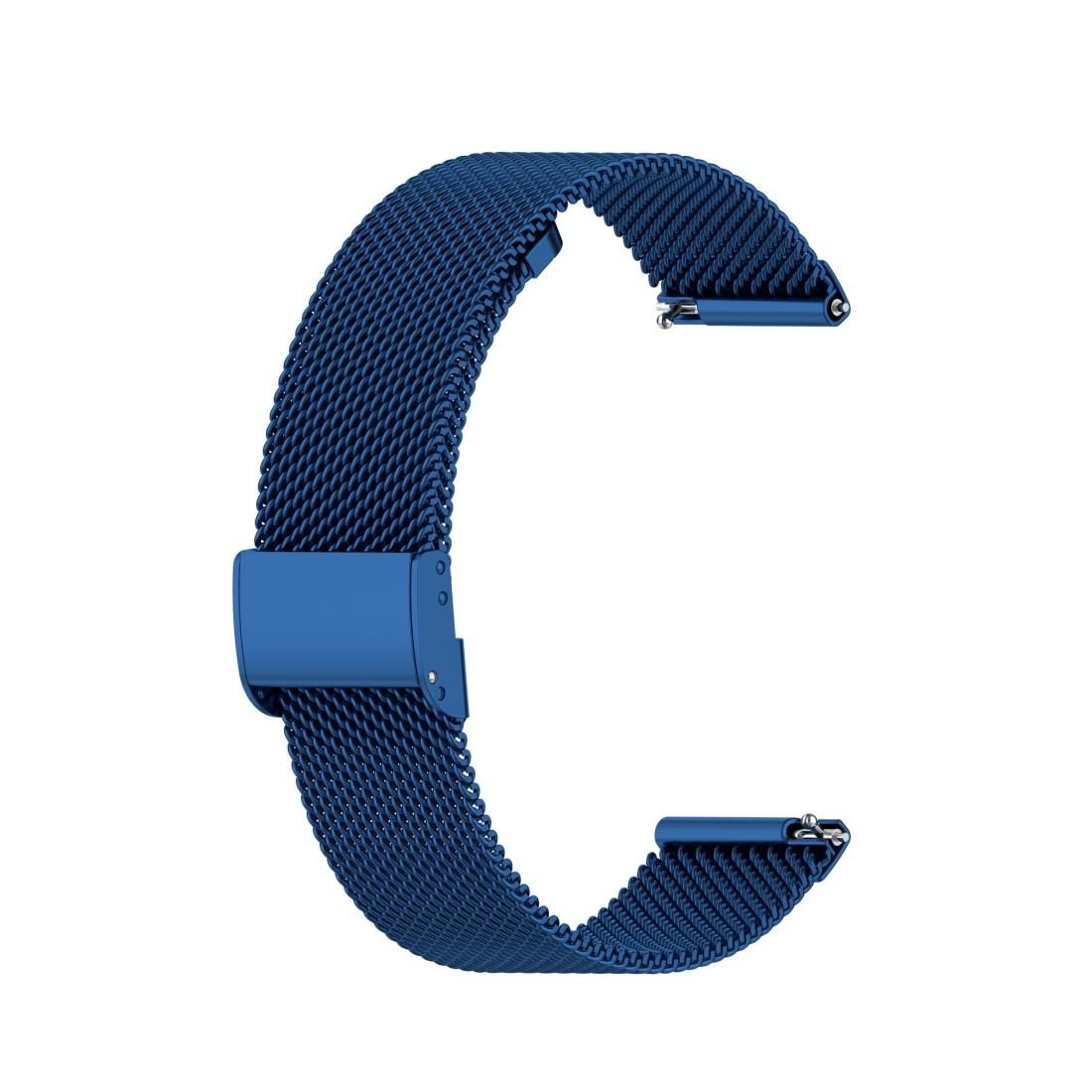 For Huawei GT2 42mm / Galaxy Watch 42mm /Galaxy Active2 Stainless Steel Mesh Watch Wrist Strap 20MM (Blue)